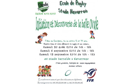 Reprise Ecole de Rugby