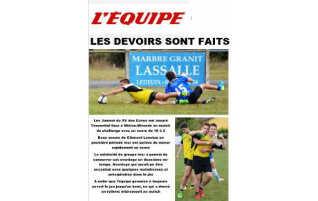 Juniors : " les devoirs sont faits "